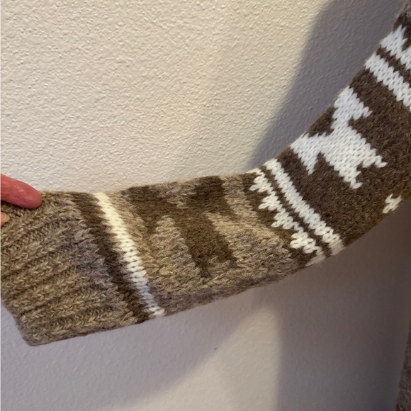 Gorgeous Faherty Cozy Hooded Knit Sweater - Brown and White-NWT - Picture 6 of 7